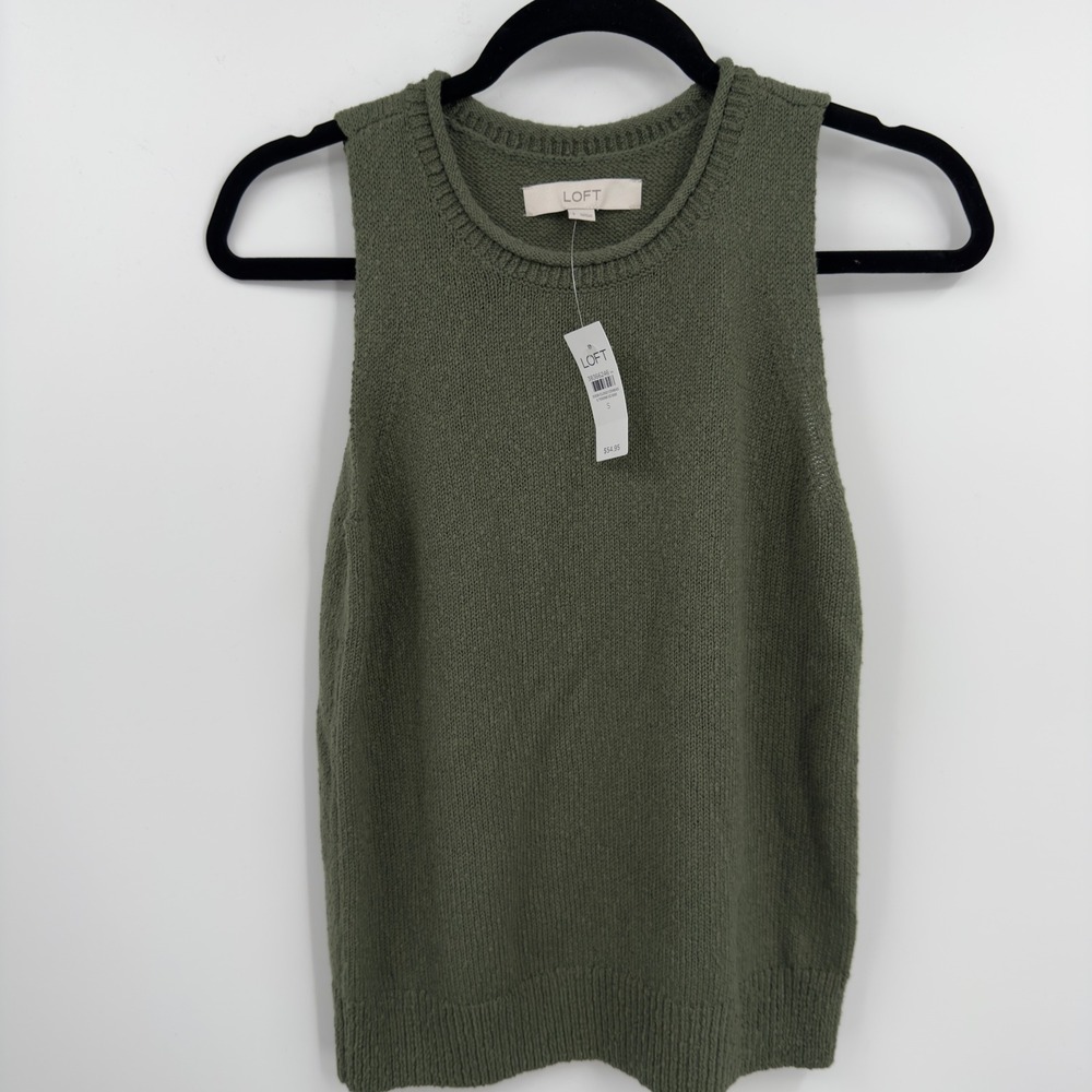 LOFT Olive Green Sleeveless Sweater